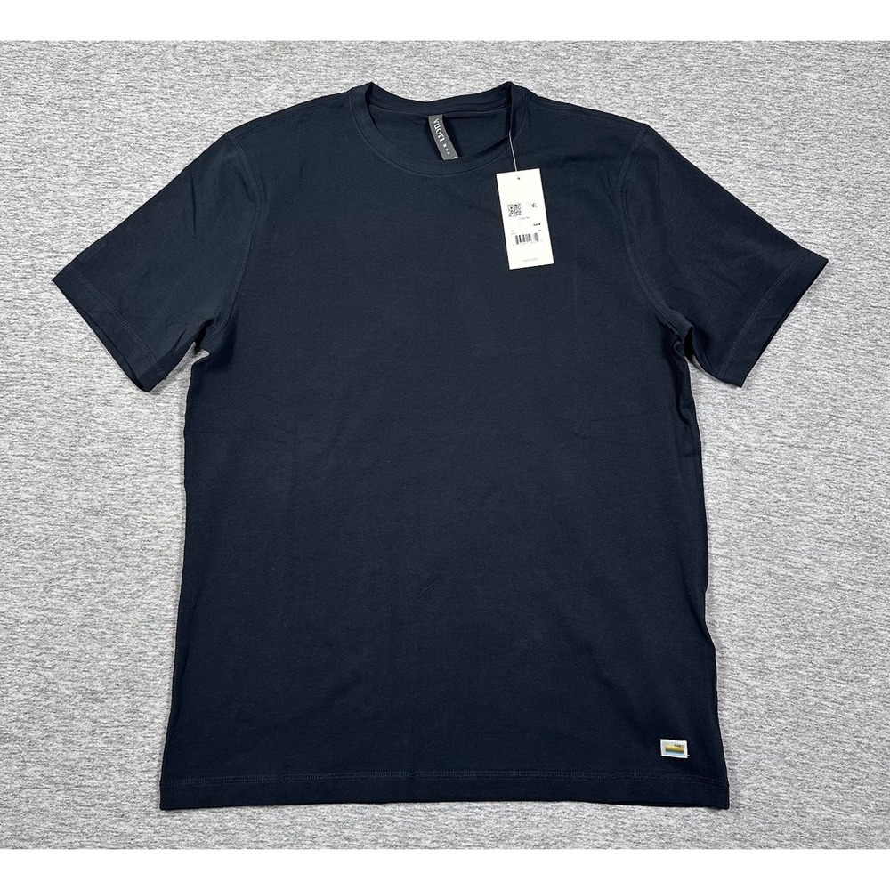 Vuori T-Shirt Mens Medium Ink Blue Tuvalu Tee Short Sleeve Crew Neck Stretch NEW